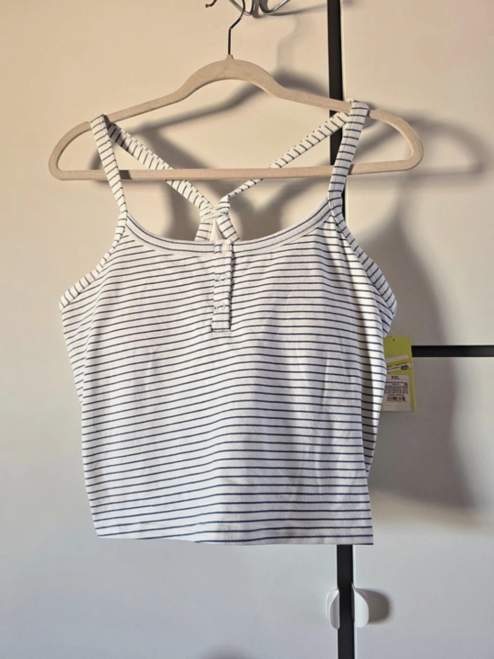 All in Motion Striped Tank Top in Blue & White